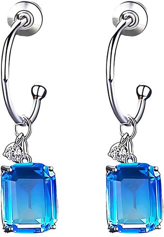 أقراط متدلية ومتدلية أنيقة من تورمالين المويسانتي، من الذهب عيار 14 قيراط، مثالية لملابس السهرة المتطورة in Saudi Arabia