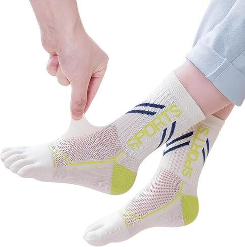 Kids Cotton Five Finger Socks Breathable Sport Running Toe Socks for Boys Girls 6-15 Years, 5 Pairs in Saudi Arabia