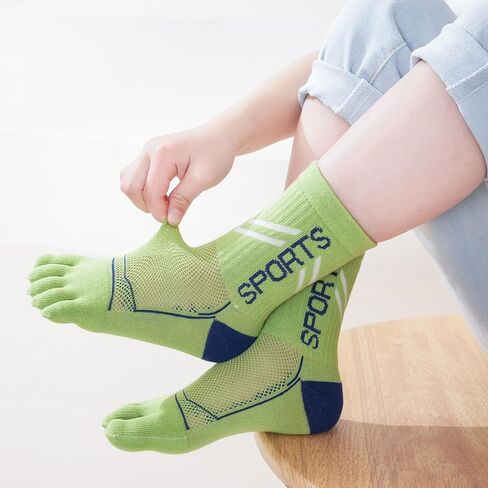 Kids Cotton Five Finger Socks Breathable Sport Running Toe Socks for Boys Girls 6-15 Years, 5 Pairs in Saudi Arabia