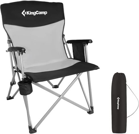 KingCamp Large-Angle Backrest Folding Camping Chairs for Adults with Armrest, Outdoor Camp Chairs Adults with Cup Holder, Lawn Chairs Adults for Outside, Picnic,Travel, BBQ(300 lbs) in Kuwait