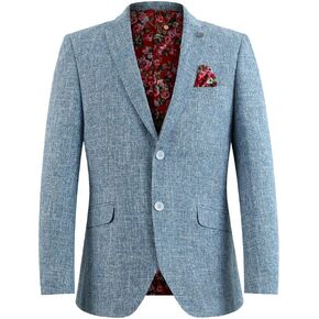 Elie Balleh Men's Solid Blazer and Sports Coat, Premium Stylish & Comfortable with Natural Stretch, Baby Blue Large in Saudi Arabia