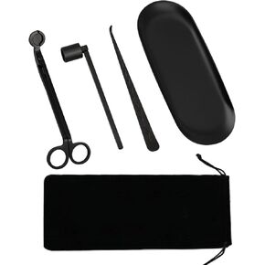 MrMrKura 4 in 1 Candle Accessory Set, Candle Snuffer, Candle Wick Cutter, Candle Dipper, Storage Tray Plate, Candle Care Kit with Velvet Pouch for Candle Lover (Bronze) in Saudi Arabia