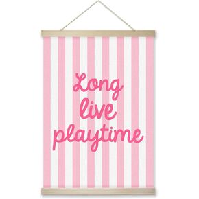 لافتة RZQIJ Long Live Playtime معلقة على الحائط من القماش مقاس 12 × 16 بوصة - لافتة ديكور حائط للأطفال الصغار للغرفة وغرفة اللعب وغرفة النوم - إطار شماعة ملصق للأطفال - ديكور غرفة نوم الفتيات (013) in Kuwait