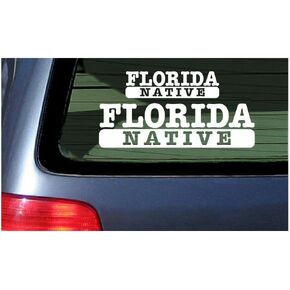 Florida Native - ملصق نافذة من الفينيل بحروف بيضاء in Kuwait