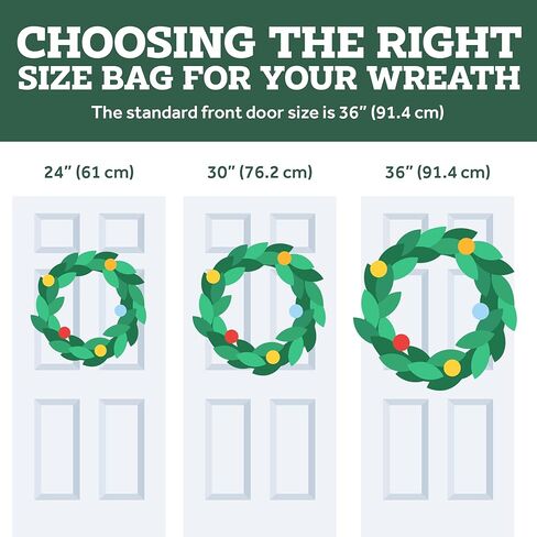 ZOBER Christmas Wreath Storage Container 24 Inch - Wreath Bag for Artificial Wreaths Box - Dual Zippered Wreaths Storage Bag with Strong Durable Handles - Gray in Saudi Arabia