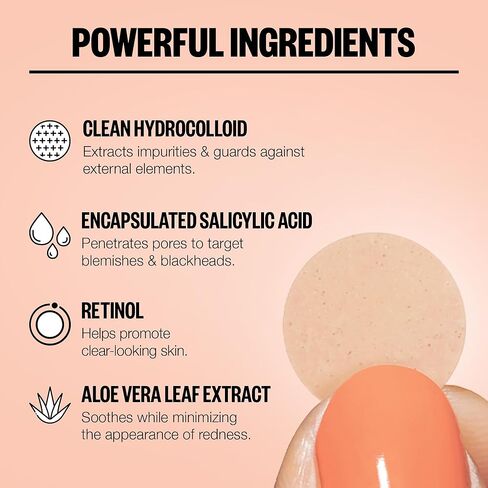 PEACE OUT Acne Healing Dots Helps Clear Blemishes Overnight, Fast Acting Hydrocolloid Pimple Patches for Breakouts with Salicylic Acid, Retinol and Aloe Vera, Award Winning Skincare Solution 40 Count in Saudi Arabia