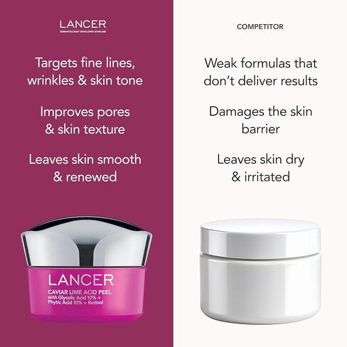 Lancer Skincare Caviar Lime Acid Peel, Retinol Facial Chemical Peel with Brightening Glycolic Acid, 1.7 Fluid Ounces… in Saudi Arabia