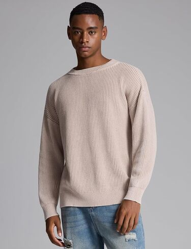 Gihuo Mens Vintage Grandpa Sweater Long Sleeve Aesthetic Y2k Sweaters 2025 Pullover Knit Sweater Jumper Top in Saudi Arabia
