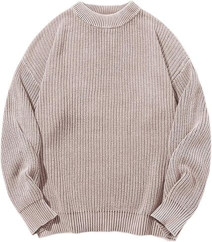 Gihuo Mens Vintage Grandpa Sweater Long Sleeve Aesthetic Y2k Sweaters 2025 Pullover Knit Sweater Jumper Top in Saudi Arabia