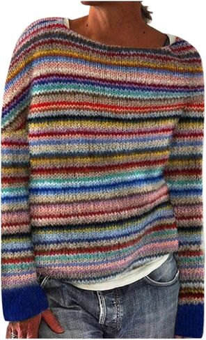 Fair Isle Sweater Retro Nordic Cable Crewneck Sweater Knit Vintage Sweater in Saudi Arabia