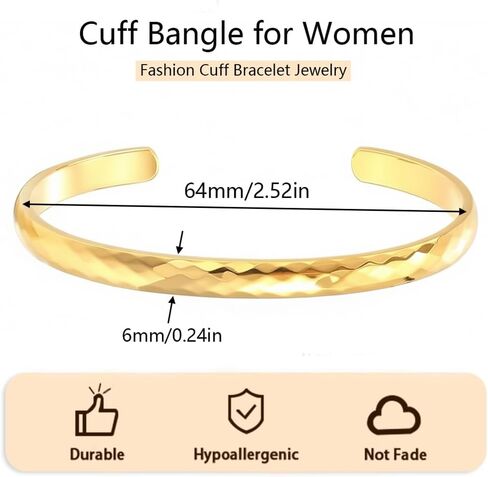 Adjustable Open Cuff Bangle Bracelets for Women Gold Plated Minimalist Stackable Thin Dainty Delicate Hypoallergenic Handmade Christmas Birthday Valentines Graduation Gifts in Saudi Arabia