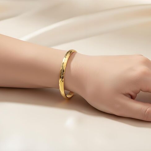 Adjustable Open Cuff Bangle Bracelets for Women Gold Plated Minimalist Stackable Thin Dainty Delicate Hypoallergenic Handmade Christmas Birthday Valentines Graduation Gifts in Saudi Arabia