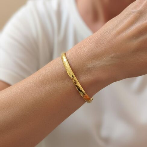 Adjustable Open Cuff Bangle Bracelets for Women Gold Plated Minimalist Stackable Thin Dainty Delicate Hypoallergenic Handmade Christmas Birthday Valentines Graduation Gifts in Saudi Arabia