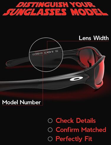 عدسات مستقطبة بديلة متوافقة مع نظارات Oakley RSLV OO9484D الشمسية، مقاومة للصدمات وملاءمة مثالية in Kuwait