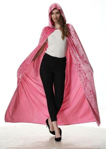Deluxe Velvet Cape with Hood Women Adult Witch Hooded Cloak Halloween Cosplay Costumes in Saudi Arabia