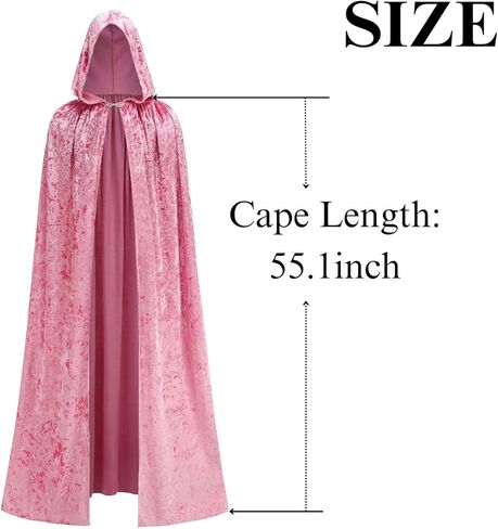 Deluxe Velvet Cape with Hood Women Adult Witch Hooded Cloak Halloween Cosplay Costumes in Saudi Arabia