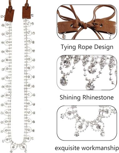2 Pcs Rhinestone Fringe Cowboy Hat for Women Adjustable Hat Western Cowgirl Hat in Saudi Arabia
