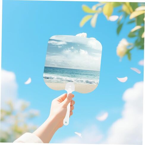 Gadpiparty 6pcs Elegant Double-sided Sublimation Fans Blank Paddle Hand Fans for Wedding Church Events Diy Craft Decor in Saudi Arabia
