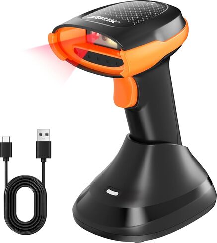 AGPTEK Bluetooth & 2.4GHz Wireless Barcode Scanner with Patented Color Light Technology for Color Barcodes, 2D/1D QR Code Reader, Customizable Settings & Wireless Charging Cradle in Kuwait