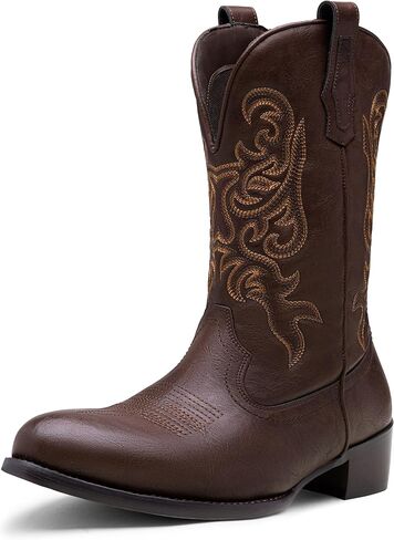 Jousen Cowboy Boots For Men Classic Western Embroidered Boot Retro Short Botas in Saudi Arabia