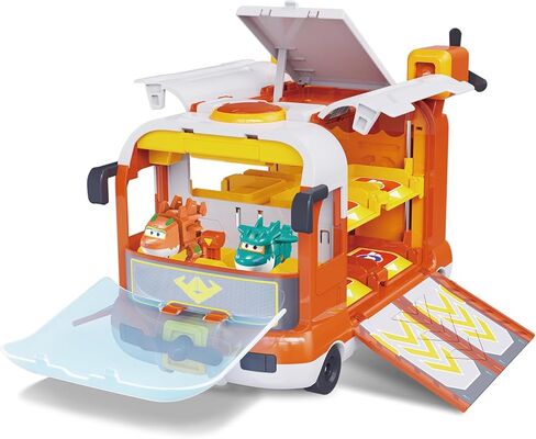 Super Wings Season 7 New Super Pets’ Mini Base，Transforming Playset Transform from Bus to Aircraft , with Super Pets Jett Dizzy, Role Play Toys for Kids, Gifts for Girls Boys Age 3 and Up in Kuwait