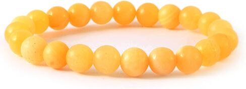 SPARKLE GEMS & JEWELS Natural Yellow Jasper Beaded Bracelet - 6mm 8mm 10mm Round Gemstone Beads - Stretch Cord Healing Bracelet - Size 6 to 9 Inches - Chakra Energy Jewelry in Saudi Arabia