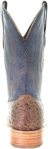 Corral Boots رجالي مطرز بنعامة بمقدمة مربعة حذاء طويل متوسط ​​الساق - أزرق، بني - مقاس 11 D in Saudi Arabia