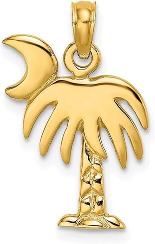 10K Yellow Gold Polished Charleston Palm Tree Charm in Saudi Arabia