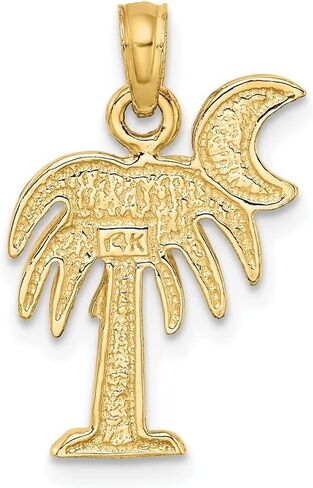 10K Yellow Gold Polished Charleston Palm Tree Charm in Saudi Arabia