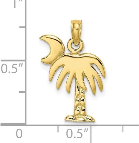 10K Yellow Gold Polished Charleston Palm Tree Charm in Saudi Arabia