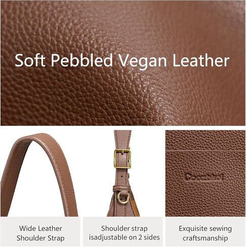 Hobo Bag For Women Vegan Leather Slouchy Shoulder Tote Purse With Adjustable Strap in Saudi Arabia