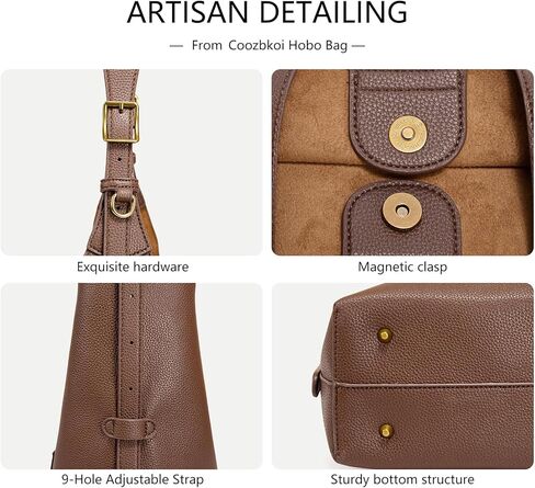 Hobo Bag For Women Vegan Leather Slouchy Shoulder Tote Purse With Adjustable Strap in Saudi Arabia
