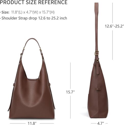 Hobo Bag For Women Vegan Leather Slouchy Shoulder Tote Purse With Adjustable Strap in Saudi Arabia