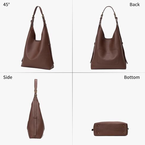 Hobo Bag For Women Vegan Leather Slouchy Shoulder Tote Purse With Adjustable Strap in Saudi Arabia