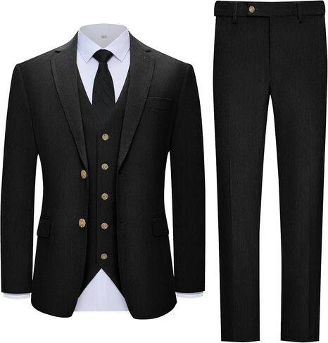 Men Corduroy Suit Slim Fit 3 Pieces Blazer Vest Pants Suits for Men Vintage Wedding Business Party in Saudi Arabia