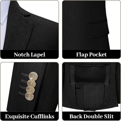 Men Corduroy Suit Slim Fit 3 Pieces Blazer Vest Pants Suits for Men Vintage Wedding Business Party in Saudi Arabia