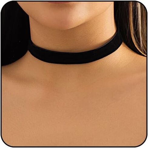 Black Choker Necklaces for Women 90s Red Black Velvet Choker Necklace Thick Thin Chocker Tube Heart Circle Choker Necklace Lace Tatto Collar Necklace Goth Choker Jewelry in Saudi Arabia