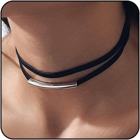Black Choker Necklaces for Women 90s Red Black Velvet Choker Necklace Thick Thin Chocker Tube Heart Circle Choker Necklace Lace Tatto Collar Necklace Goth Choker Jewelry in Saudi Arabia