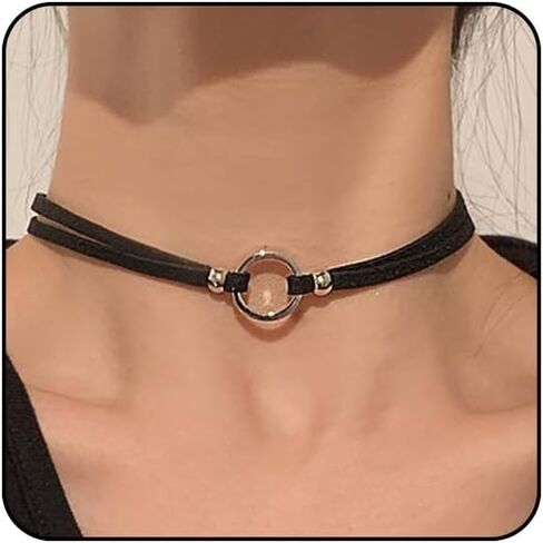 Black Choker Necklaces for Women 90s Red Black Velvet Choker Necklace Thick Thin Chocker Tube Heart Circle Choker Necklace Lace Tatto Collar Necklace Goth Choker Jewelry in Saudi Arabia