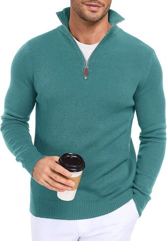 Men's Knit Long-Sleeve Sweater Pullover Soft Casual Regular Fit Basic Tops S-2XL in Saudi Arabia