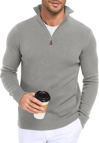 Men's Knit Long-Sleeve Sweater Pullover Soft Casual Regular Fit Basic Tops S-2XL in Saudi Arabia