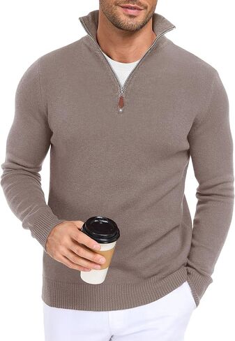 Men's Knit Long-Sleeve Sweater Pullover Soft Casual Regular Fit Basic Tops S-2XL in Saudi Arabia