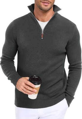 Men's Knit Long-Sleeve Sweater Pullover Soft Casual Regular Fit Basic Tops S-2XL in Saudi Arabia
