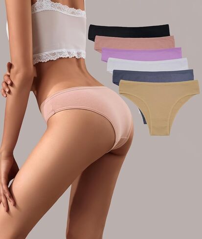 Womens Underwear Cotton Panties Bikini Breathable Panties 6 Pcs in Saudi Arabia