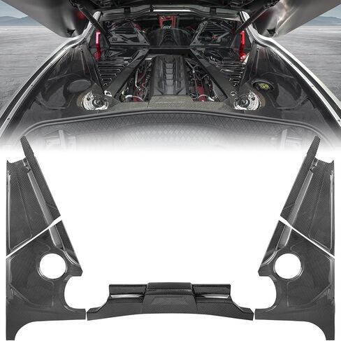 Engine Compartment Decorative Panel Cover Compatible with for 2020-2024 Chevy Corvette C8 Coupe Engine Bay Guard Protector Trim Cover Engine Hood Cover,Red in Kuwait