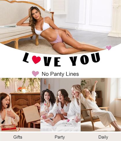 ANLIQI Womens Sexy Underwear Lace String Bikini Panties Pack Hi Cut Hipster Lingerie Stretch Ladies Seamless Cheeky Briefs in Saudi Arabia