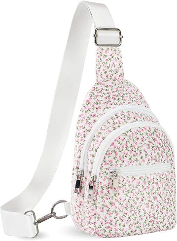 Small Sling Bag for Girls Kids, Floral Flowers Crossbody Fanny Packs, Cute Sling Bag, Birthday Gifts for Teen Girls in Saudi Arabia
