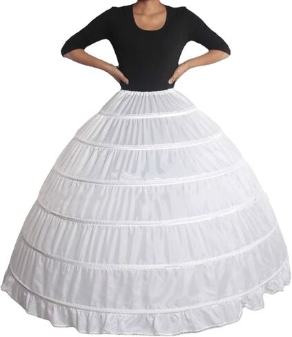 Women Crinoline Petticoat 6 Hoop Skirt Petticoats for Women Underskirt Ball Gown Bridal Dress Gown Slip Petticoat for Wedding Birthday in Saudi Arabia