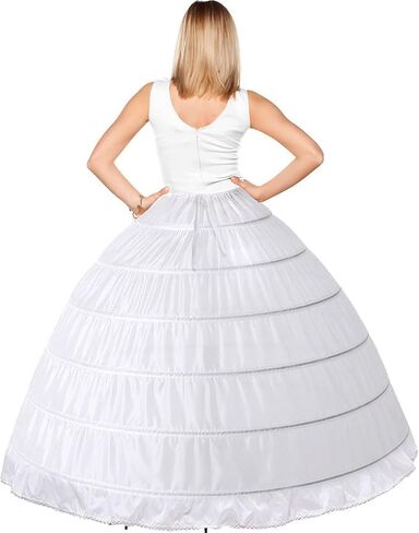 Women Crinoline Petticoat 6 Hoop Skirt Petticoats for Women Underskirt Ball Gown Bridal Dress Gown Slip Petticoat for Wedding Birthday in Saudi Arabia