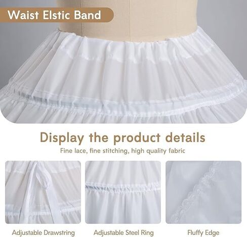 Women Crinoline Petticoat 6 Hoop Skirt Petticoats for Women Underskirt Ball Gown Bridal Dress Gown Slip Petticoat for Wedding Birthday in Saudi Arabia